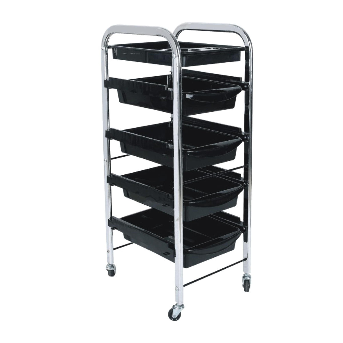 5 Tier Hairdressing Trolley Black 80x40x30 Salon Hair Colour Storage Metal Cart V238-SUPDZ-39712743424080