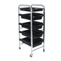 5 Tier Hairdressing Trolley Black 80x40x30 Salon Hair Colour Storage Metal Cart V238-SUPDZ-39712743424080