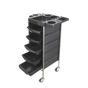 5 Drawer Hairdressing Trolley Black 90x30x36cm Hair Salon Beauty Rolling Cart V238-SUPDZ-39712755417168