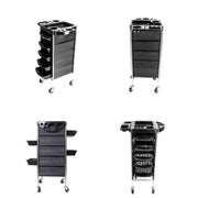 5 Drawer Hairdressing Trolley Black 90x30x36cm Hair Salon Beauty Rolling Cart V238-SUPDZ-39712755417168
