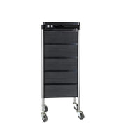 5 Drawer Hairdressing Trolley Black 90x30x36cm Hair Salon Beauty Rolling Cart V238-SUPDZ-39712755417168