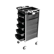 5 Drawer Hairdressing Trolley Black 90x30x36cm Hair Salon Beauty Rolling Cart V238-SUPDZ-39712755417168