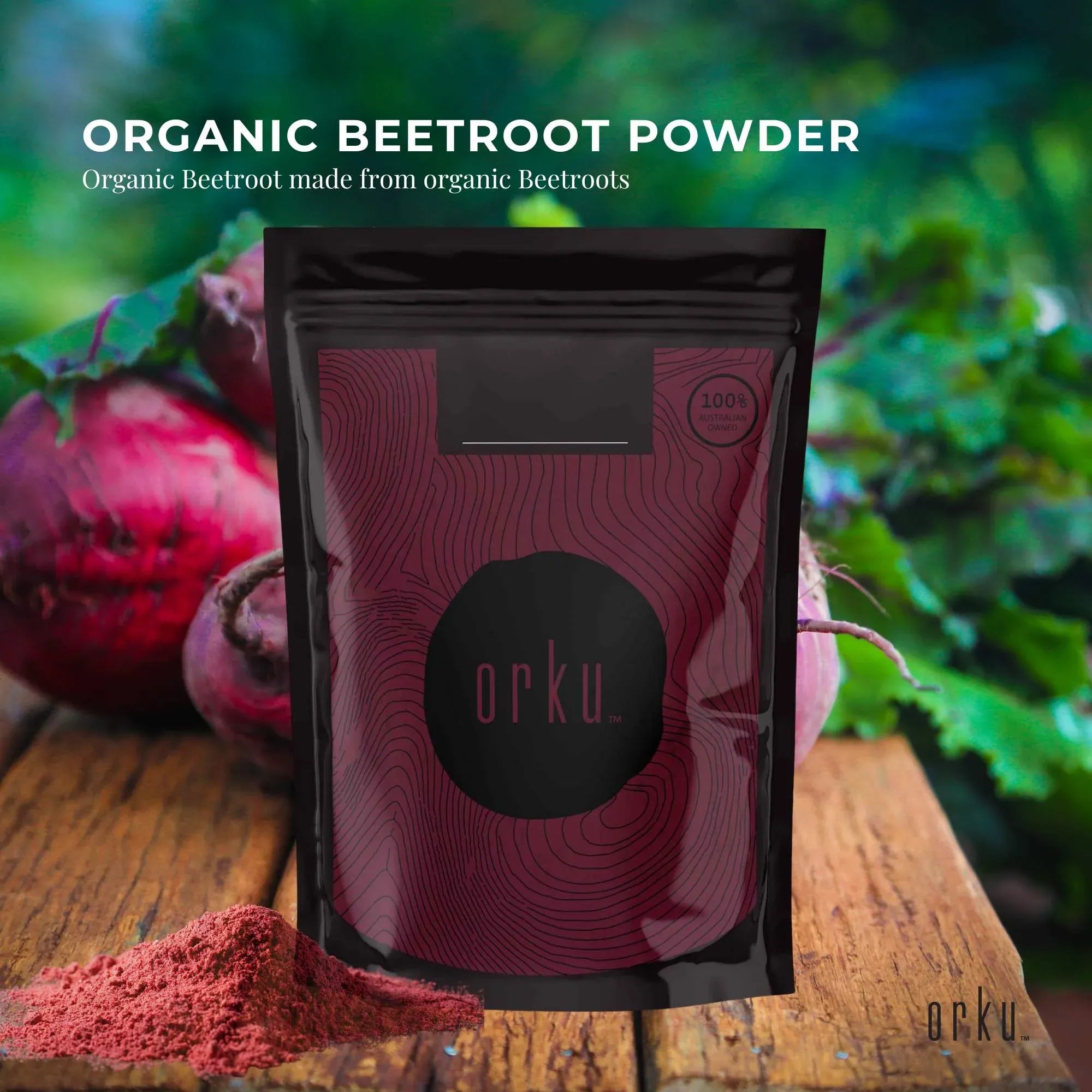 Orku 400g Organic Beetroot Powder - 100% Pure Beet Root Powder - Beta vulgaris V238-SUPDZ-39739367555152