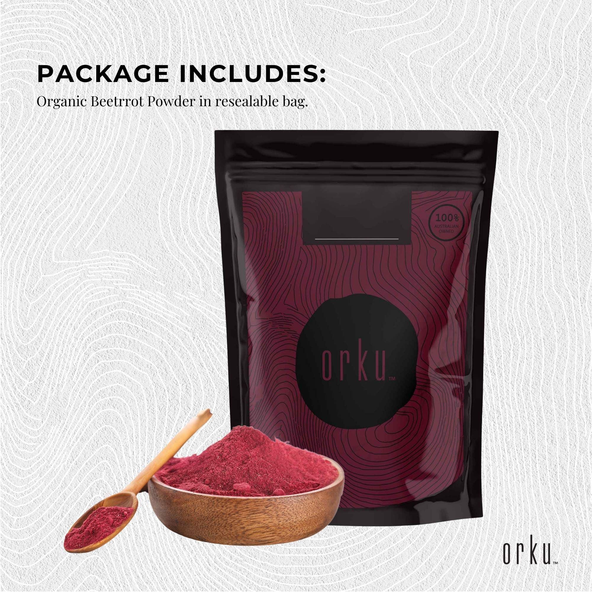 Orku 400g Organic Beetroot Powder - 100% Pure Beet Root Powder - Beta vulgaris V238-SUPDZ-39739367555152