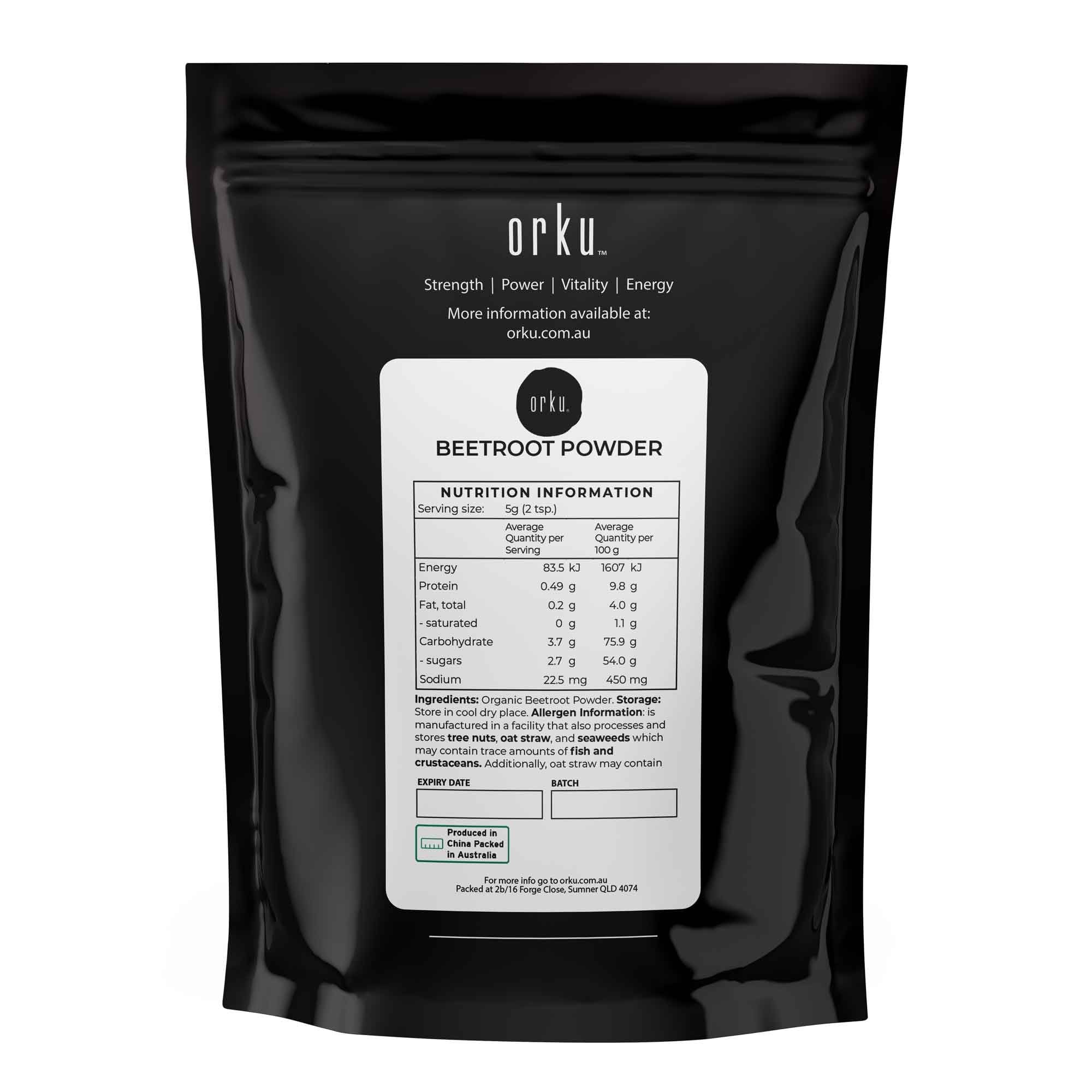 Orku 400g Organic Beetroot Powder - 100% Pure Beet Root Powder - Beta vulgaris V238-SUPDZ-39739367555152
