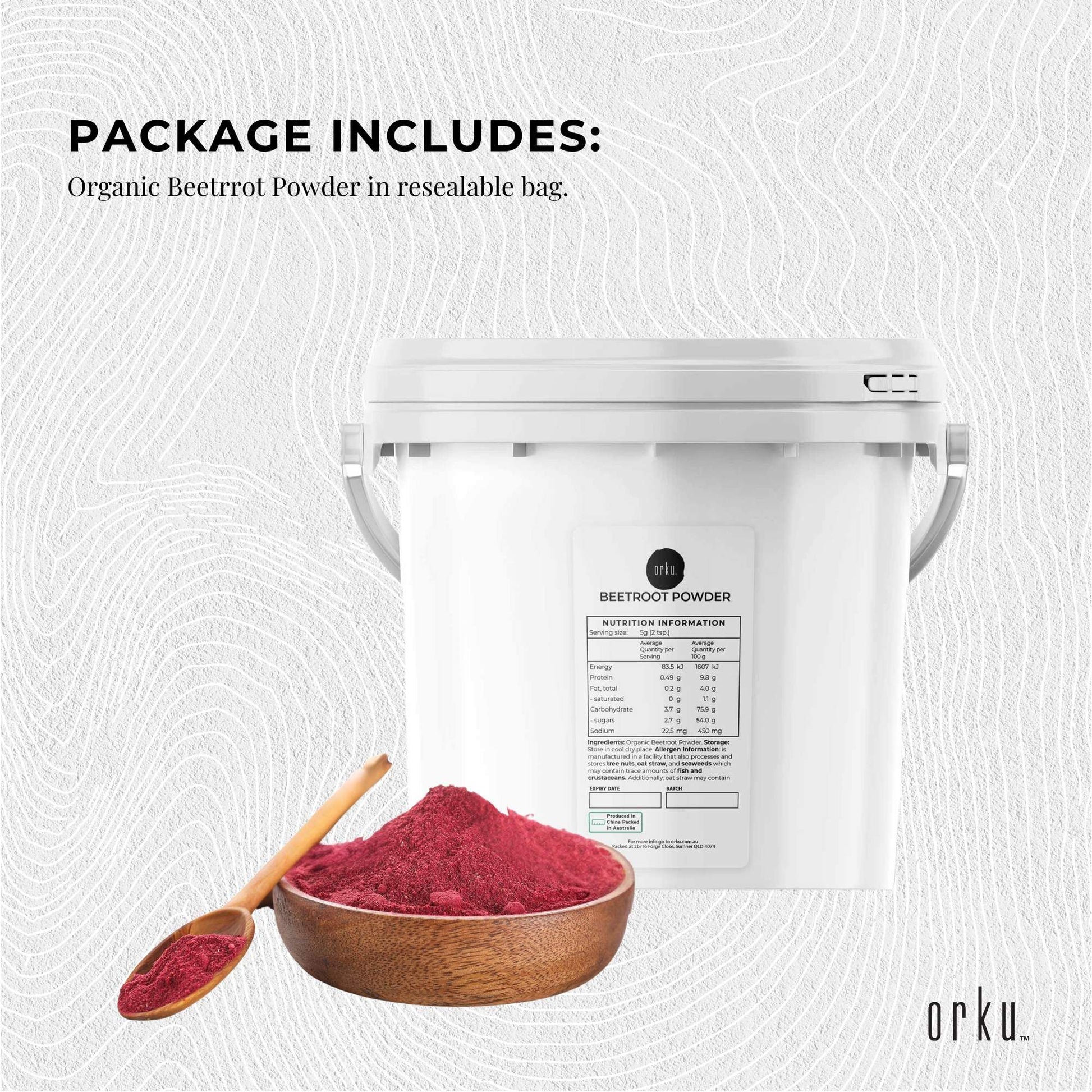 Orku 3Kg Organic Beetroot Powder - 100% Pure Beet Root Powder - Beta vulgaris V238-SUPDZ-39739371520080