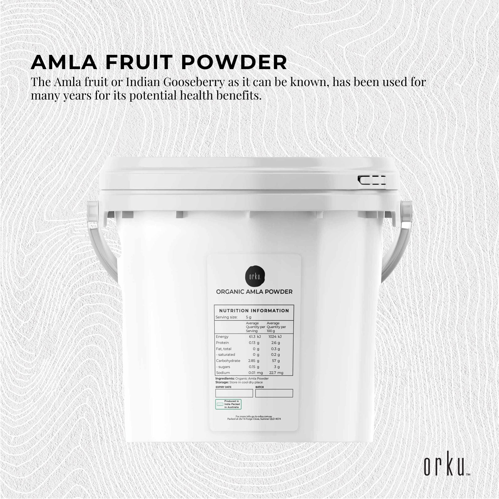 3Kg Organic Amla Powder Tub Indian Gooseberry Emblica Officinalis Supplement V238-SUPDZ-39745898086480