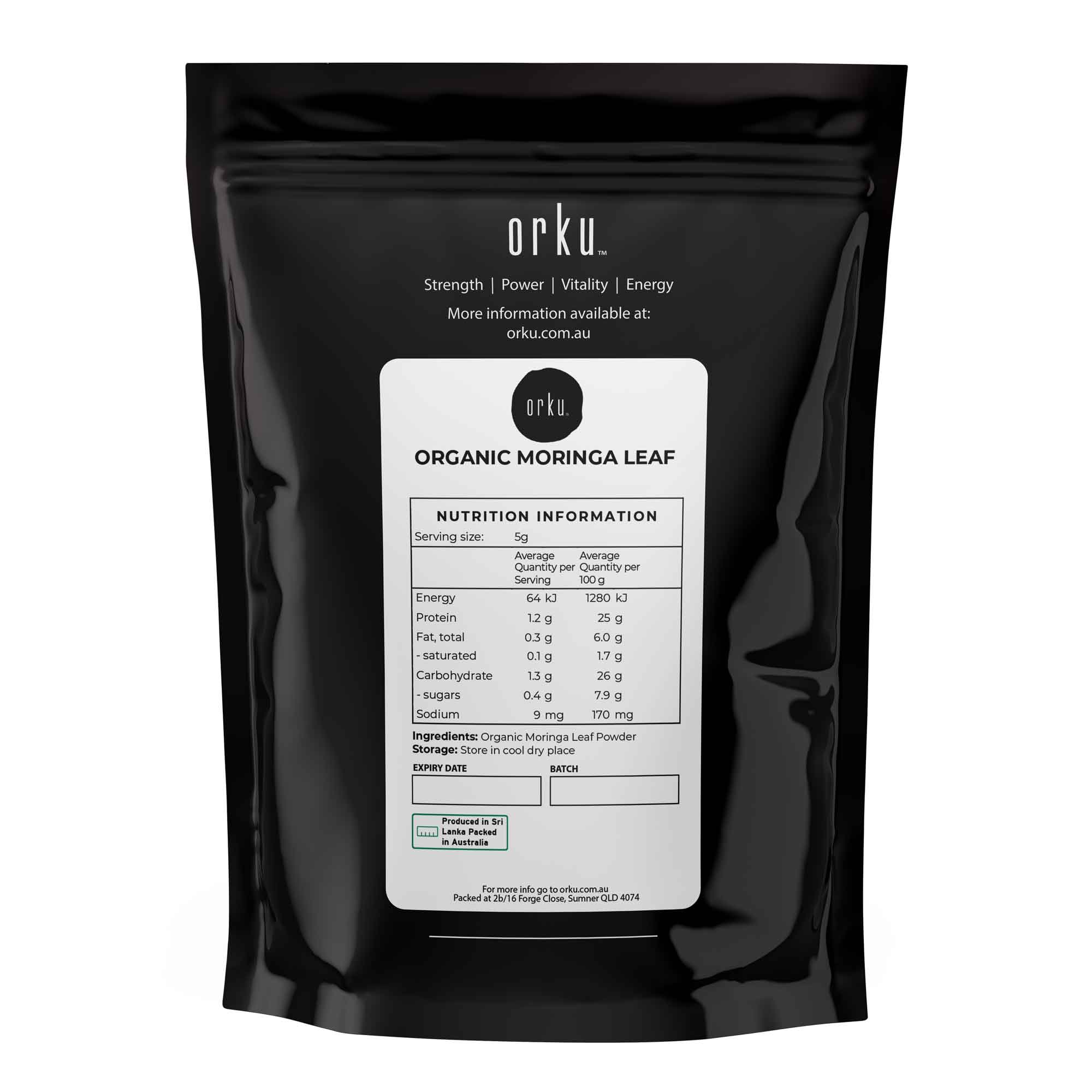 Orku 50g Organic Moringa Leaf Powder - Food Grade Oleifera Drumstick Leaf V238-SUPDZ-39785363669072