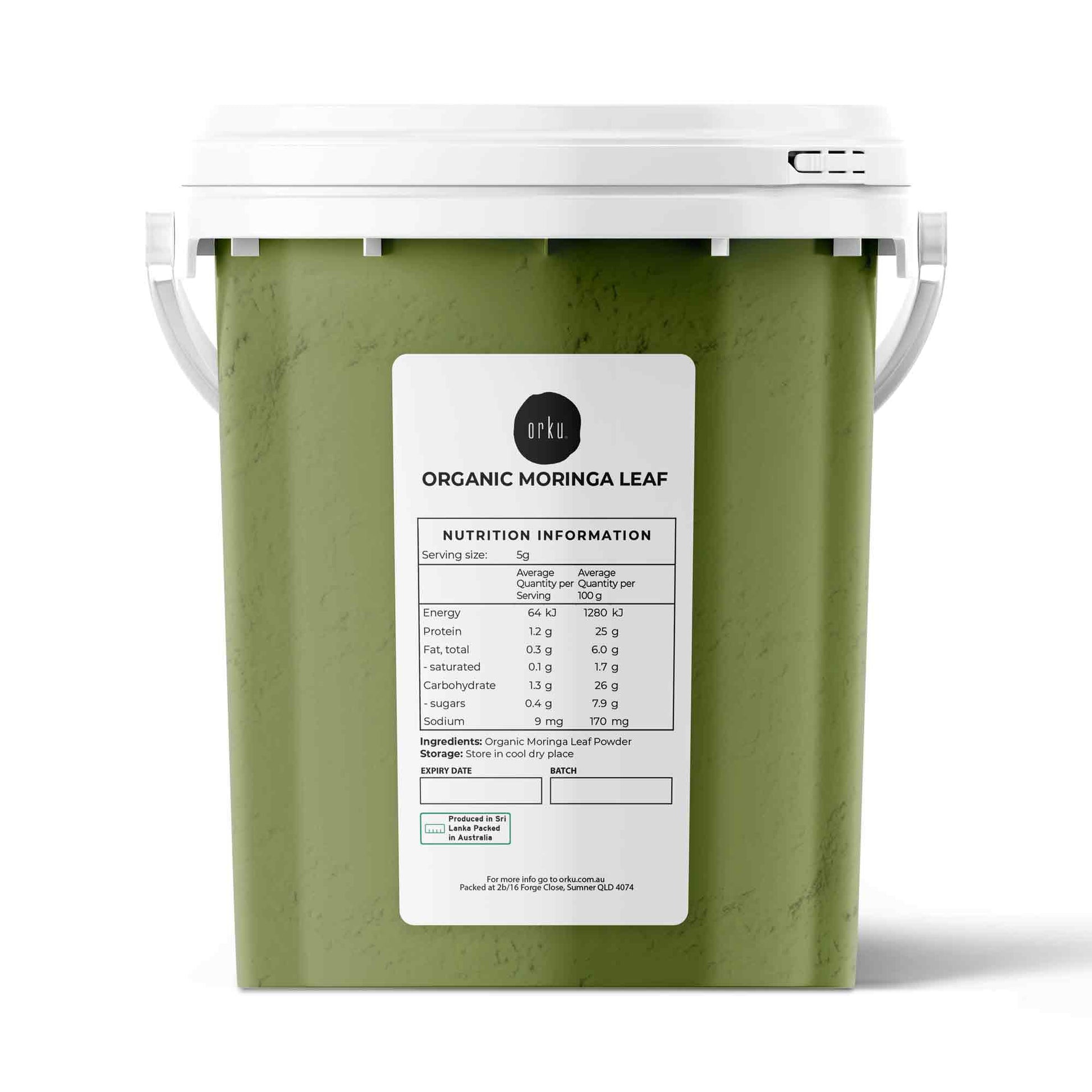 Orku 400g Organic Moringa Leaf Powder Tub - Food Grade Oleifera Drumstick Leaf V238-SUPDZ-39785383395408