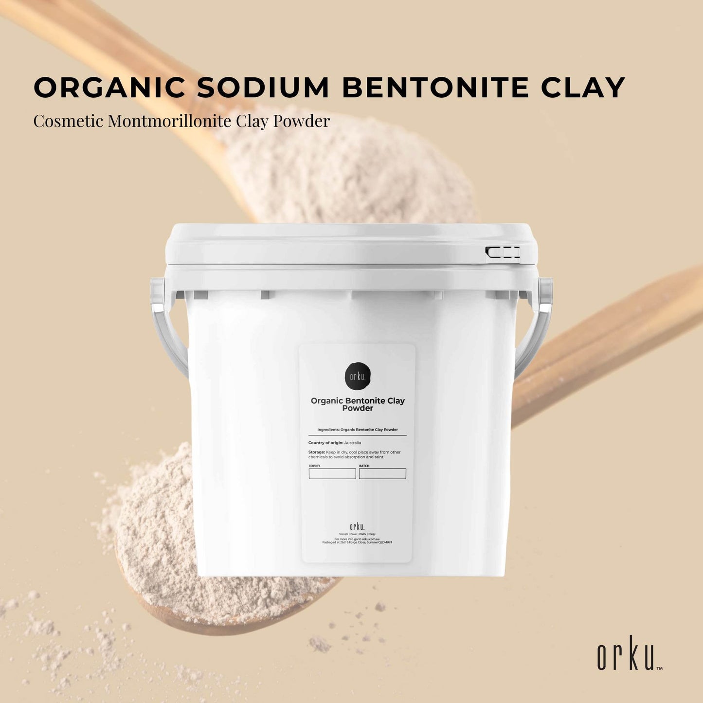 5Kg Organic Sodium Bentonite Clay Powder Tub Bucket - Cosmetic Montmorillonite V238-SUPDZ-39789170622544