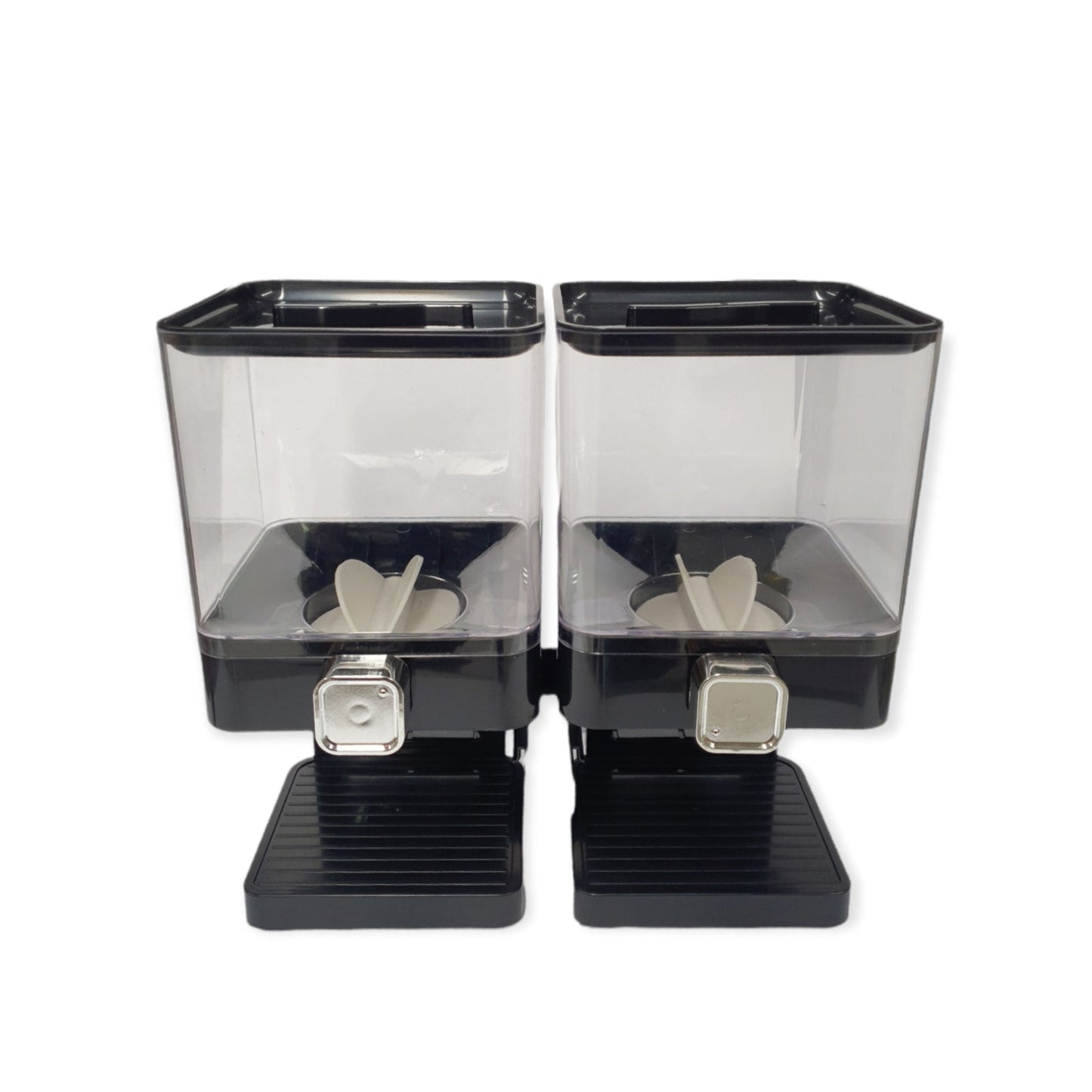 2 x 3.7L Double Cereal Dispenser Black - Square Rice Beans Countertop Storage V238-SUPDZ-39789726695504