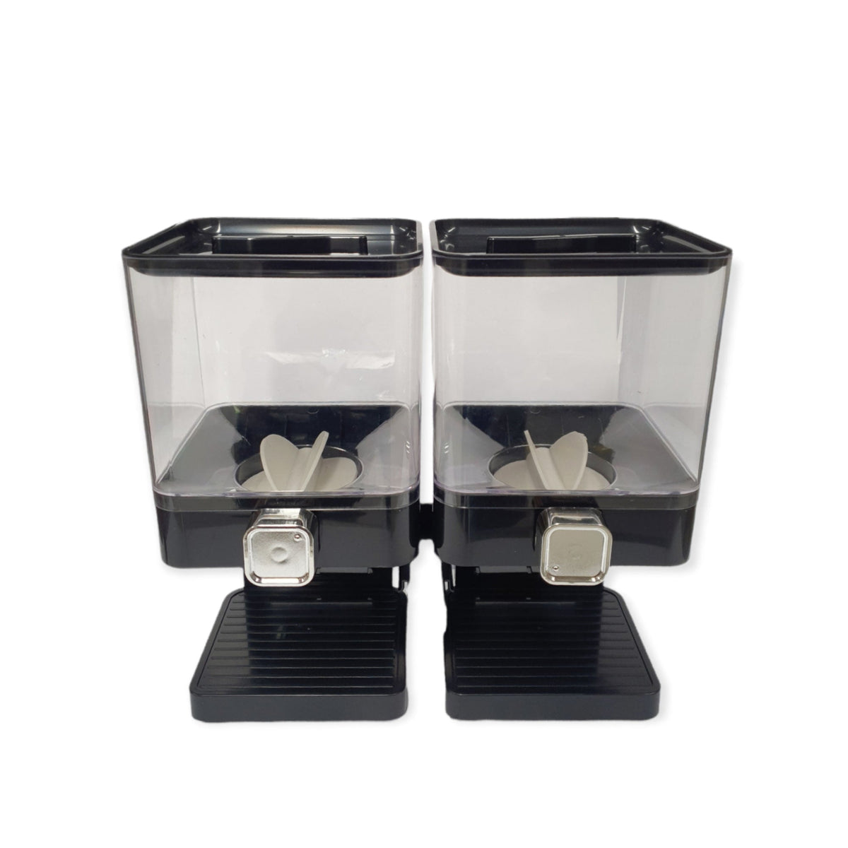 2 x 3.7L Double Cereal Dispenser Black - Square Rice Beans Countertop Storage V238-SUPDZ-39789726695504