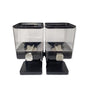 2 x 3.7L Double Cereal Dispenser Black - Square Rice Beans Countertop Storage V238-SUPDZ-39789726695504