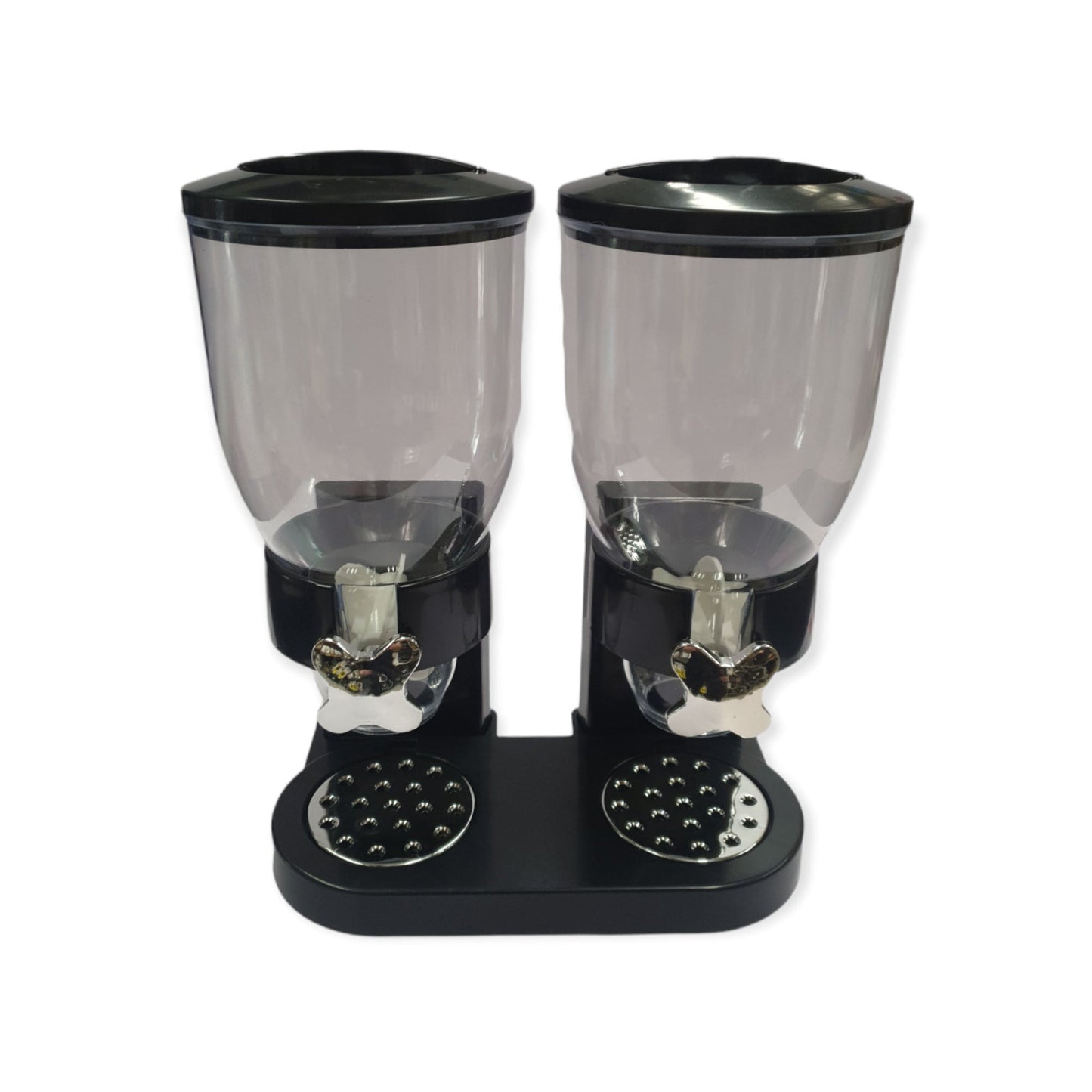 2 x 4L Double Cereal Dispenser Black - Round Rice Grains Countertop Storage V238-SUPDZ-39789730725968