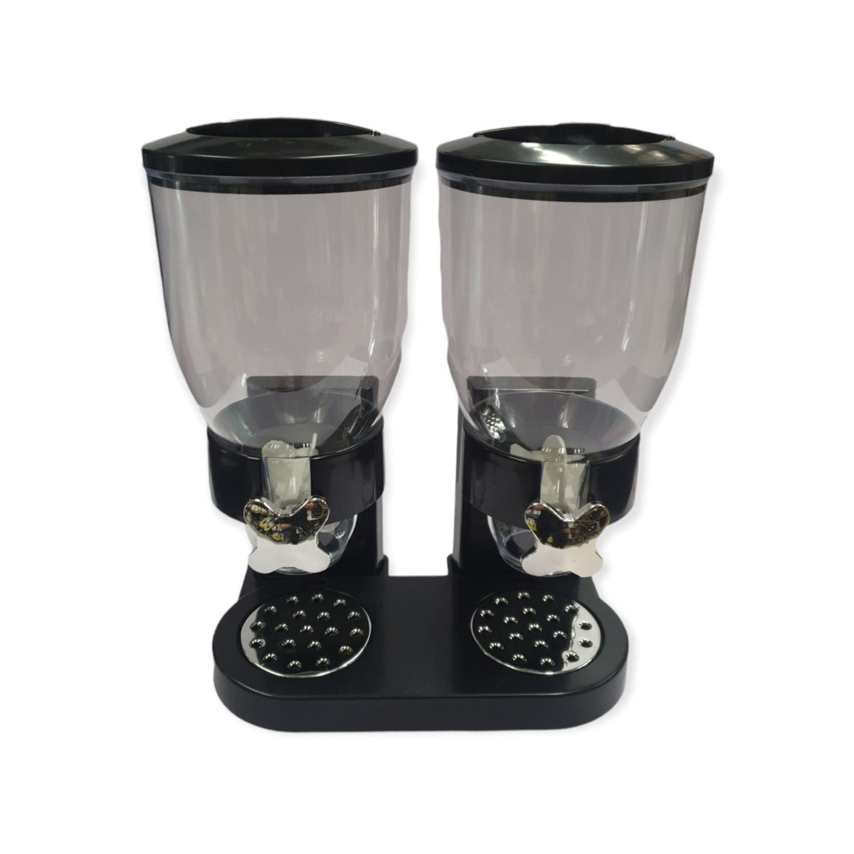 2 x 4L Double Cereal Dispenser Black - Round Rice Grains Countertop Storage V238-SUPDZ-39789730725968