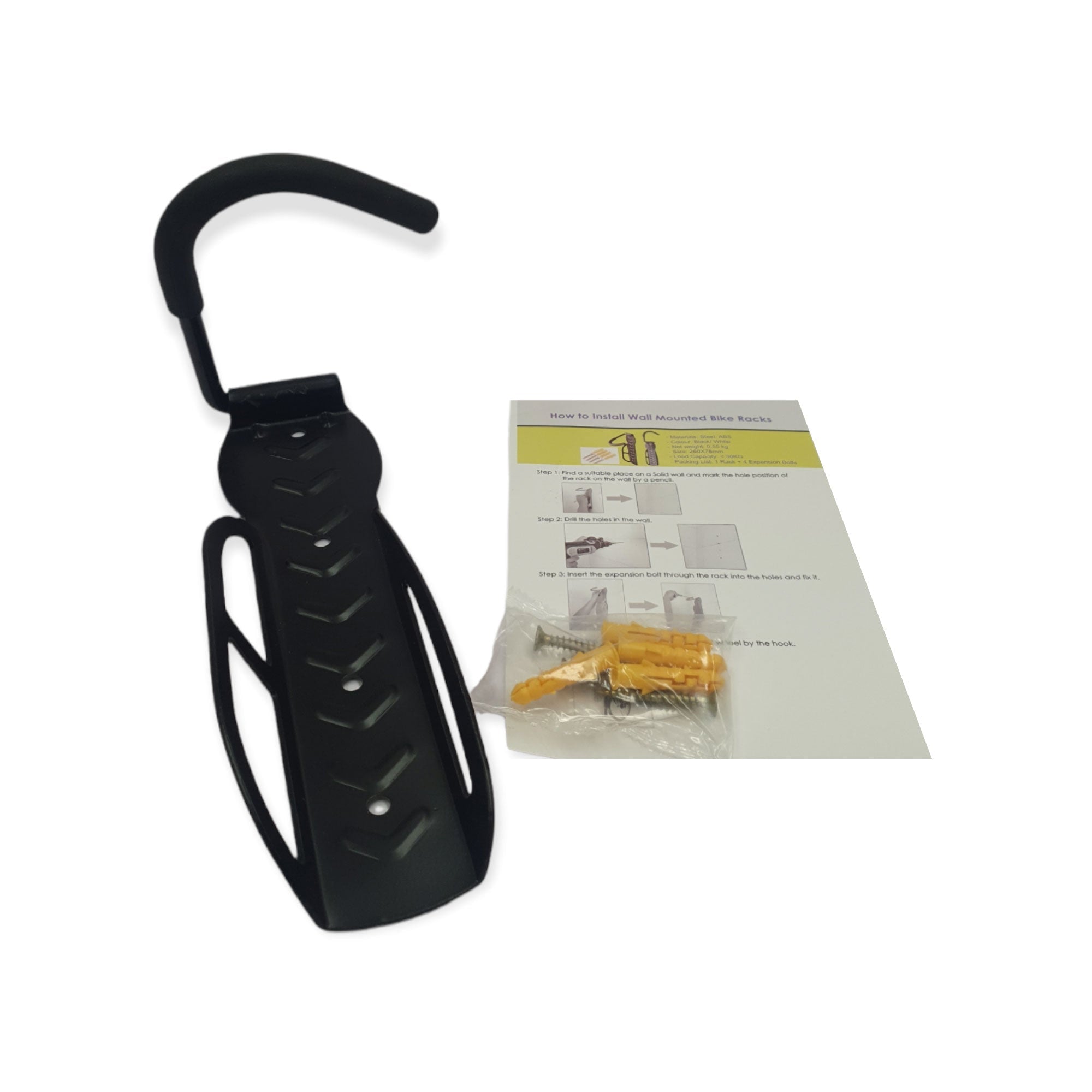 Bike Wall Hook - Steel Bicycle Holder Garage Mount V238-SUPDZ-39809407451216