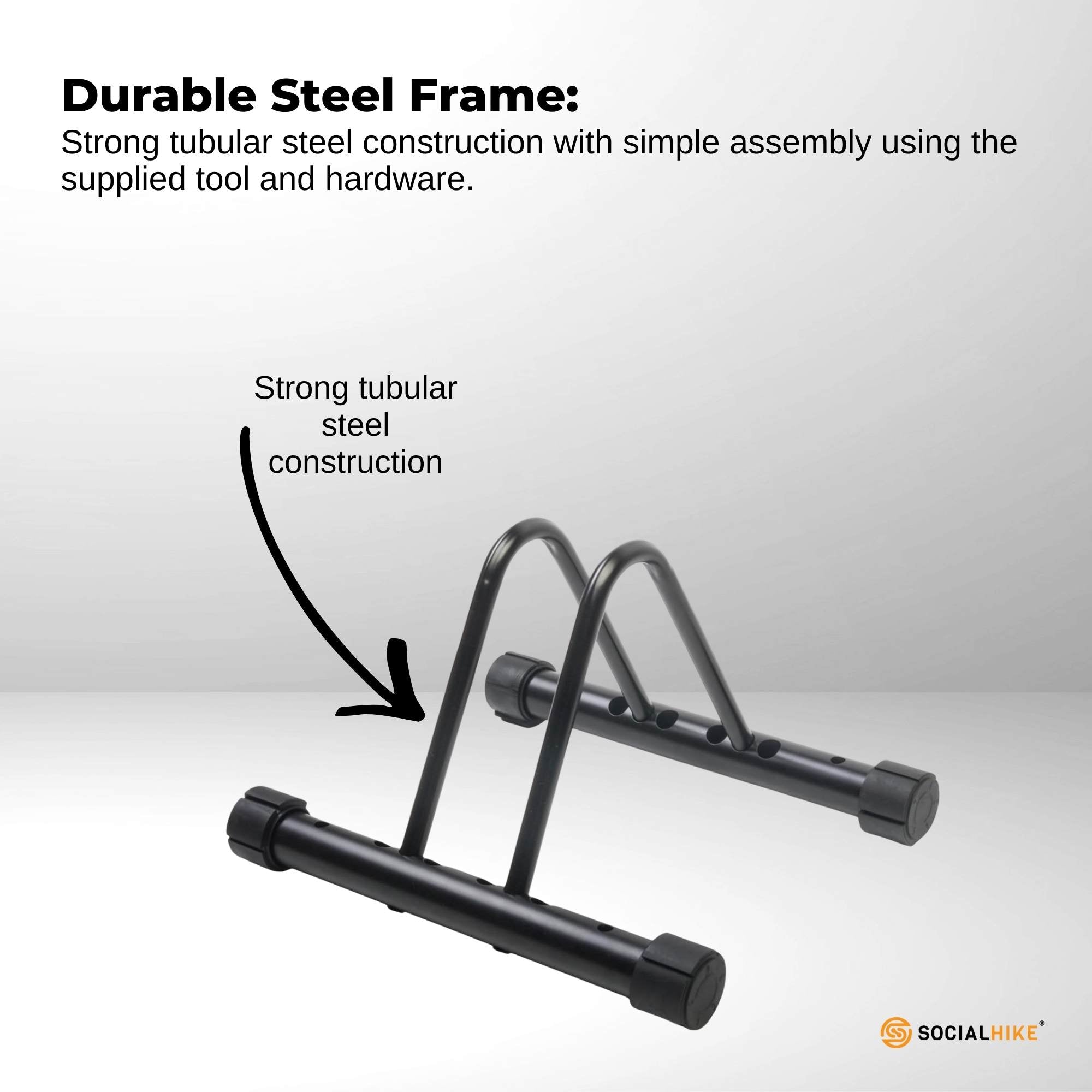Social Hike Single Bike Rack Stand - Floor or Wall Adjustable Width Bicycle Holder V238-SUPDZ-39809444184144