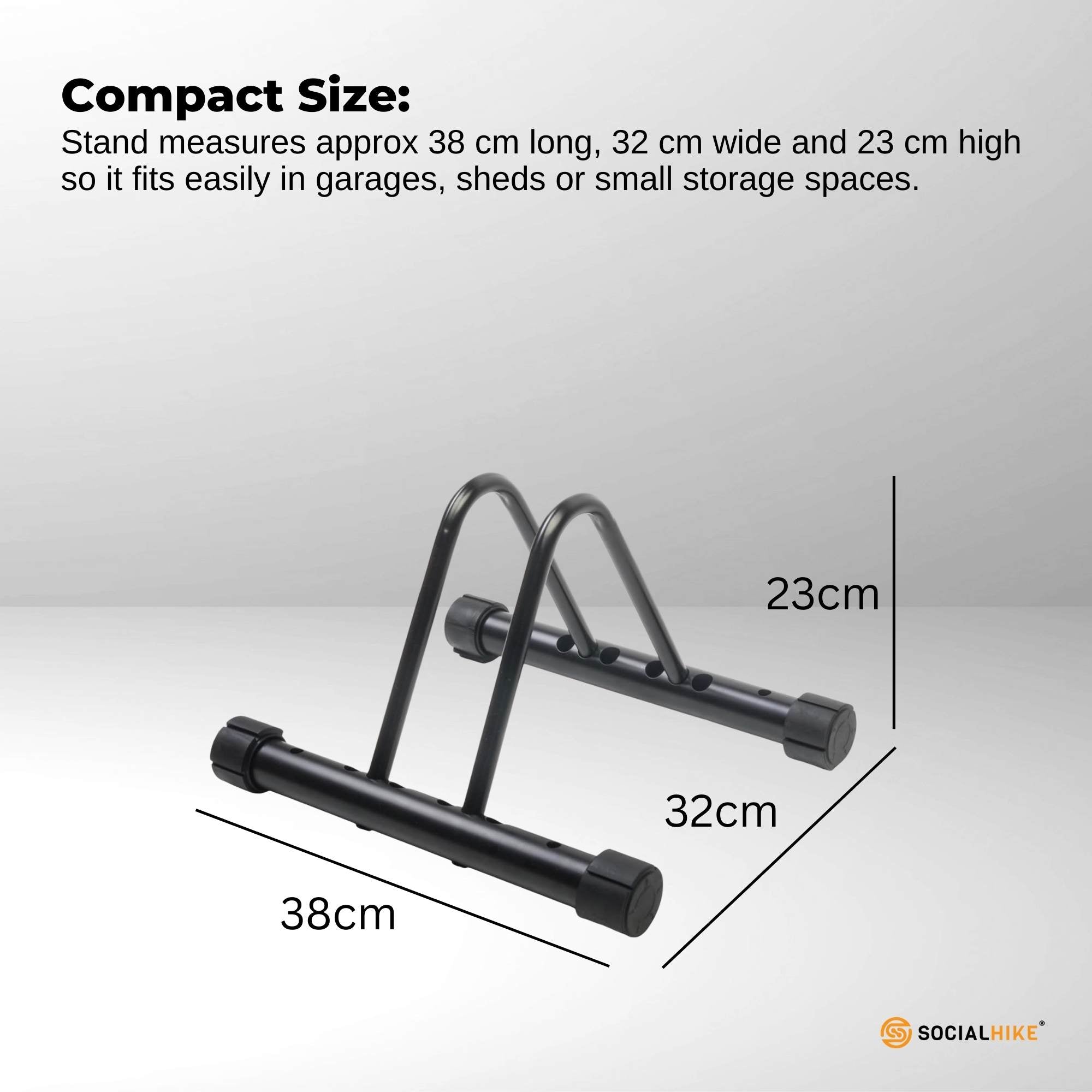 Social Hike Single Bike Rack Stand - Floor or Wall Adjustable Width Bicycle Holder V238-SUPDZ-39809444184144