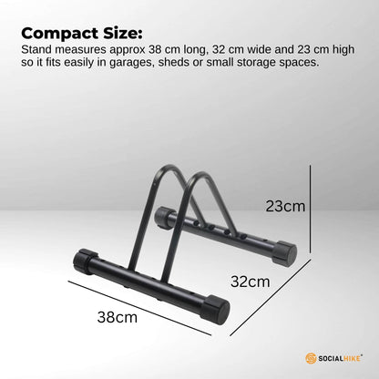 Social Hike Single Bike Rack Stand - Floor or Wall Adjustable Width Bicycle Holder V238-SUPDZ-39809444184144