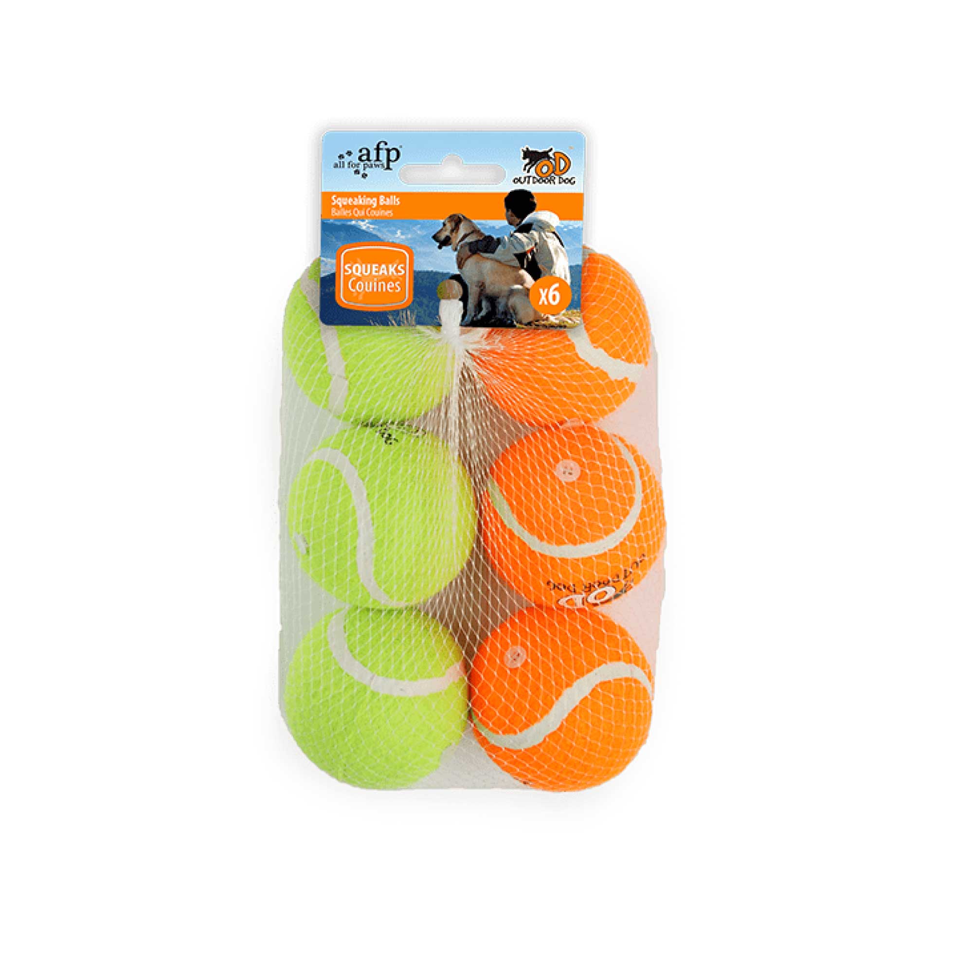 6 Pack Squeaking Tennis Ball - 6.5cm Squeaky Dog Puppy Play Fetch Outdoor Toy V238-SUPDZ-39868774613072