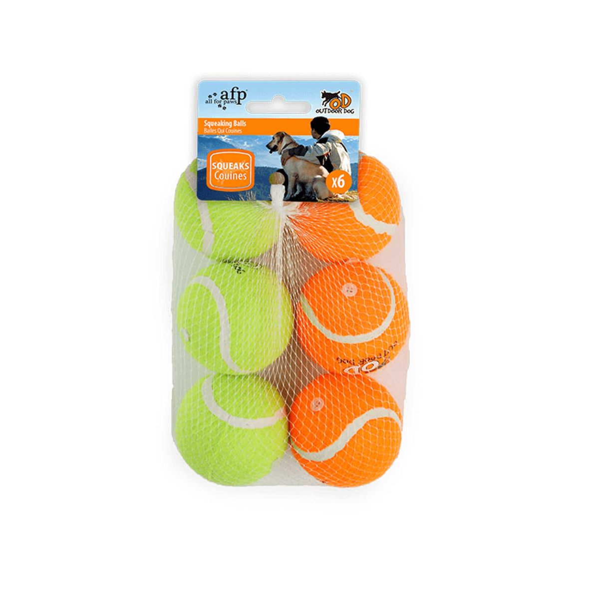 6 Pack Squeaking Tennis Ball - 6.5cm Squeaky Dog Puppy Play Fetch Outdoor Toy V238-SUPDZ-39868774613072
