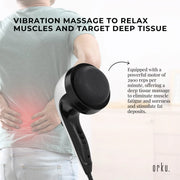 Orku Handheld Body Massager 4 Heads Adjustable Speed 28W Black V238-SUPDZ-39885947633744