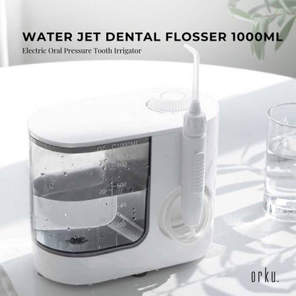 Orku 1000ml Water Flosser Electric Oral Irrigator - Adjustable Pressure White V238-SUPDZ-39913589735504