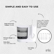 Orku 1000ml Water Flosser Electric Oral Irrigator - Adjustable Pressure White V238-SUPDZ-39913589735504