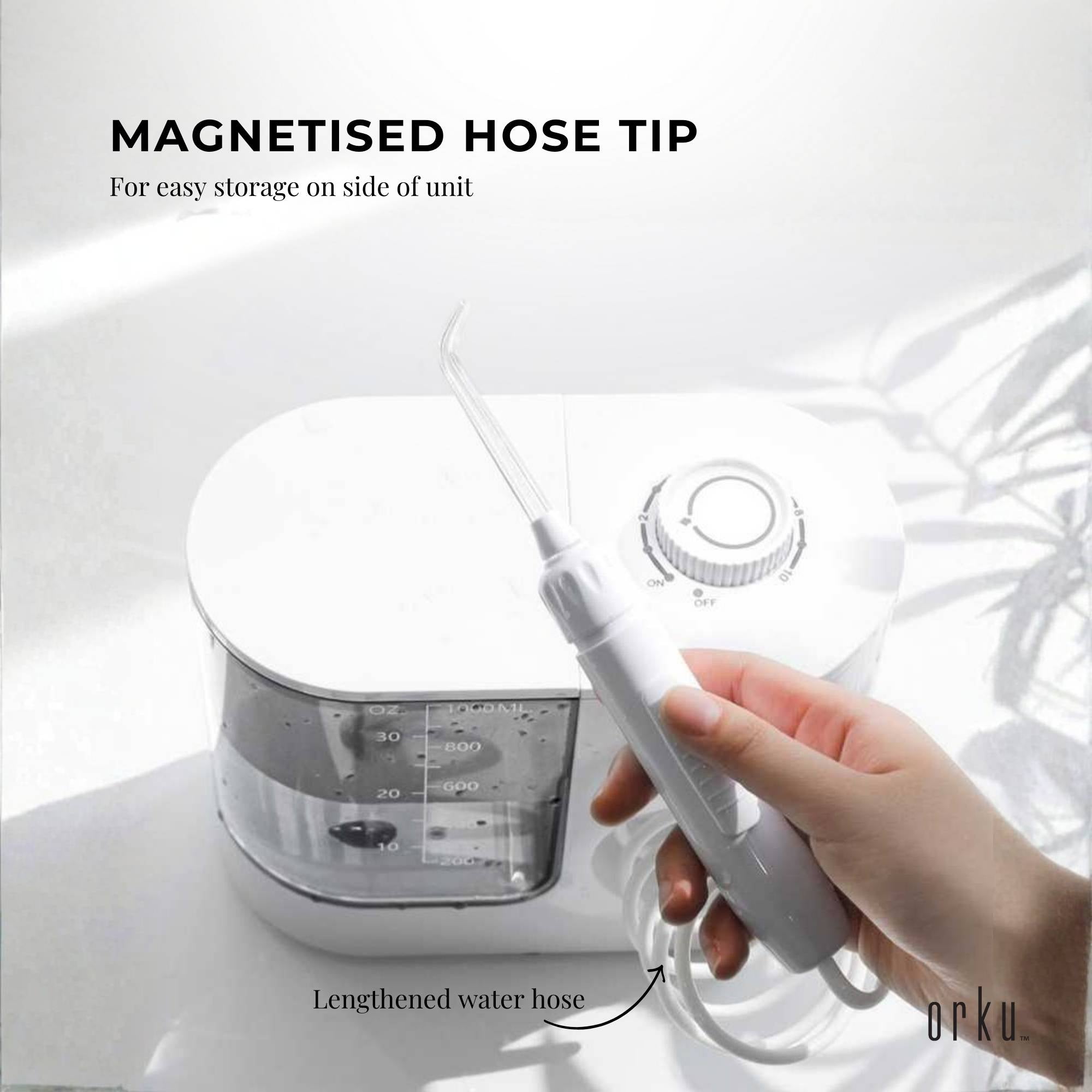 Orku 1000ml Water Flosser Electric Oral Irrigator - Adjustable Pressure White V238-SUPDZ-39913589735504