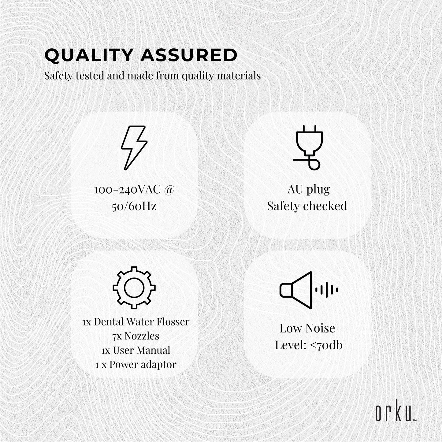 Orku 1000ml Water Flosser Electric Oral Irrigator - Adjustable Pressure White V238-SUPDZ-39913589735504