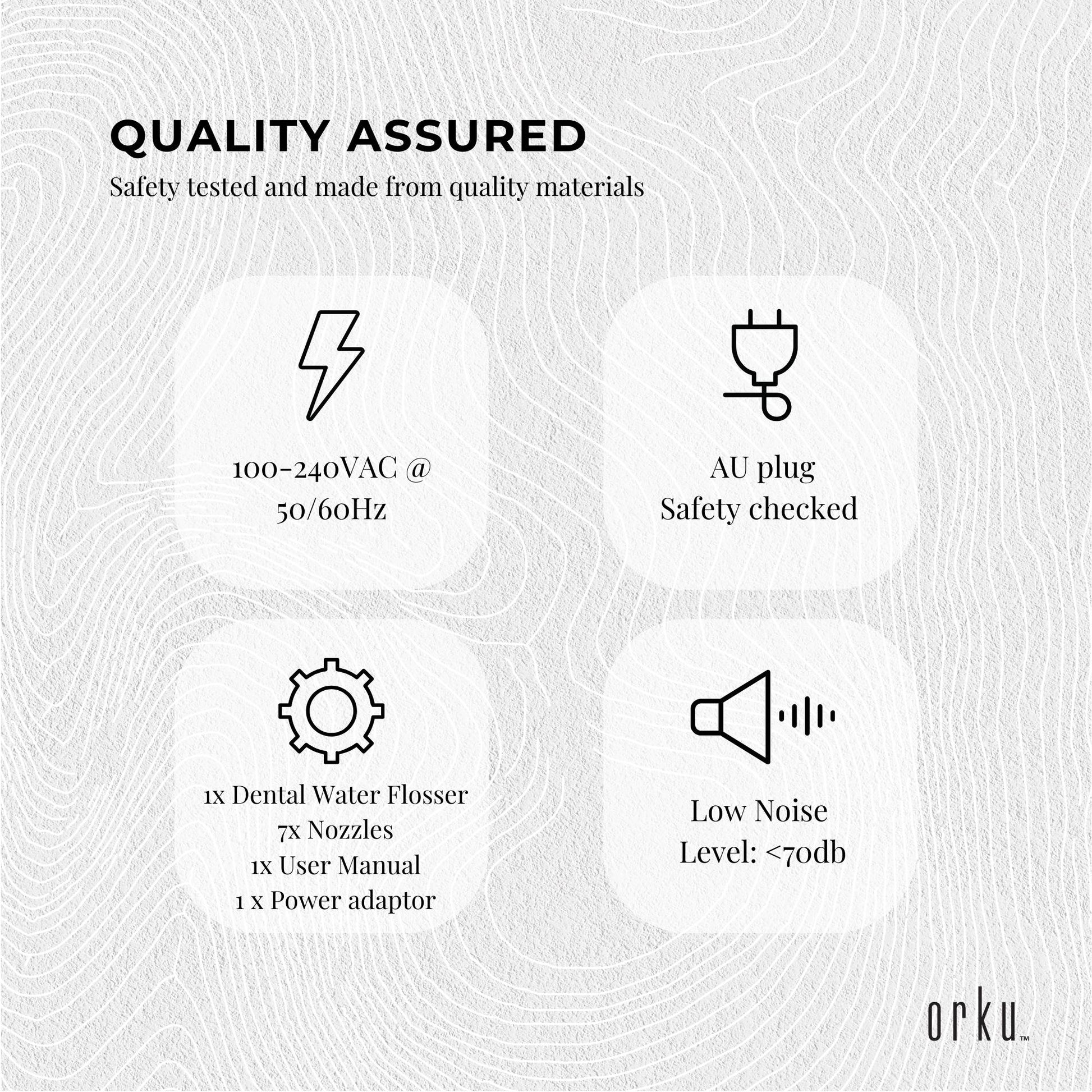 Orku 1000ml Water Flosser Electric Oral Irrigator - Adjustable Pressure White V238-SUPDZ-39913589735504