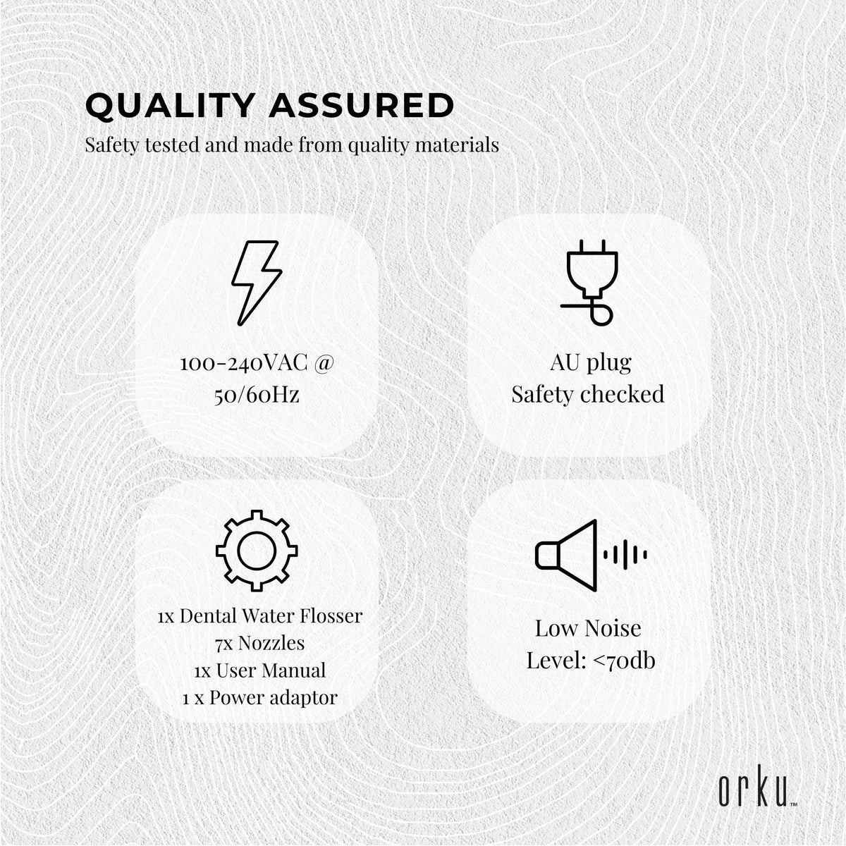 Orku 1000ml Water Flosser Electric Oral Irrigator - Adjustable Pressure White V238-SUPDZ-39913589735504