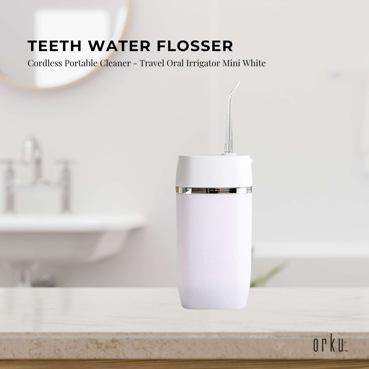 Mini Water Flosser Rechargeable Cordless Cleaner - Travel Oral Irrigator White V238-SUPDZ-39936989986896