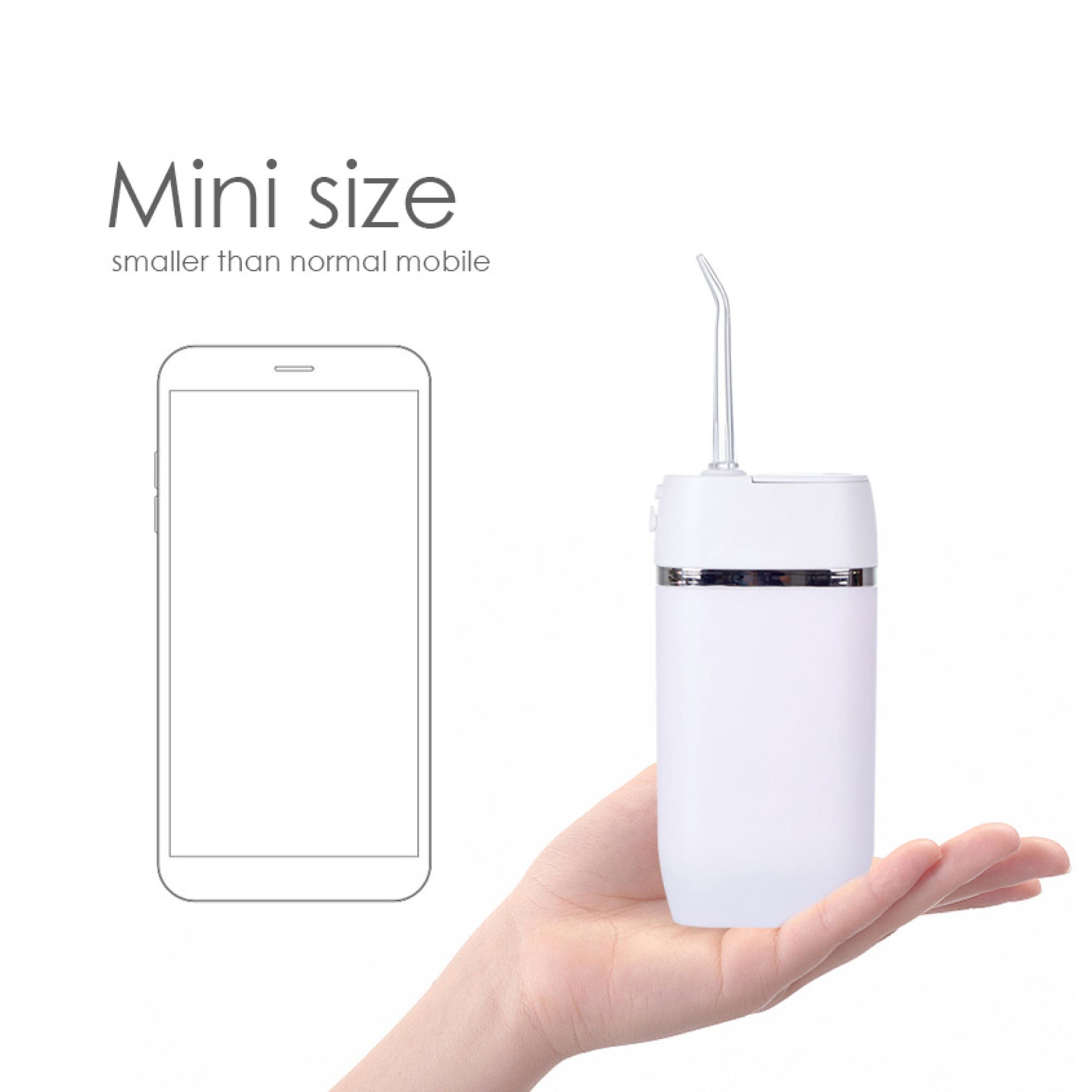 Mini Water Flosser Rechargeable Cordless Cleaner - Travel Oral Irrigator White V238-SUPDZ-39936989986896