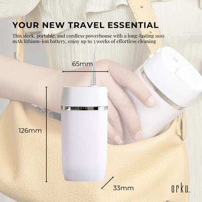 Mini Water Flosser Rechargeable Cordless Cleaner - Travel Oral Irrigator White V238-SUPDZ-39936989986896