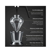 200ml Oil Honey Dispenser - Syrup Sauce Glass Pourer - Diamond Pot and Stand V238-SUPDZ-39950963802192