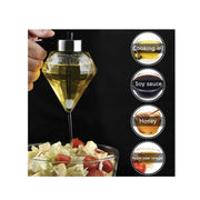 200ml Oil Honey Dispenser - Syrup Sauce Glass Pourer - Diamond Pot and Stand V238-SUPDZ-39950963802192