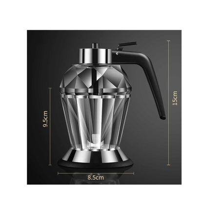 200ml Oil Honey Dispenser - Syrup Sauce Glass Pourer - Diamond Pot and Stand V238-SUPDZ-39950963802192