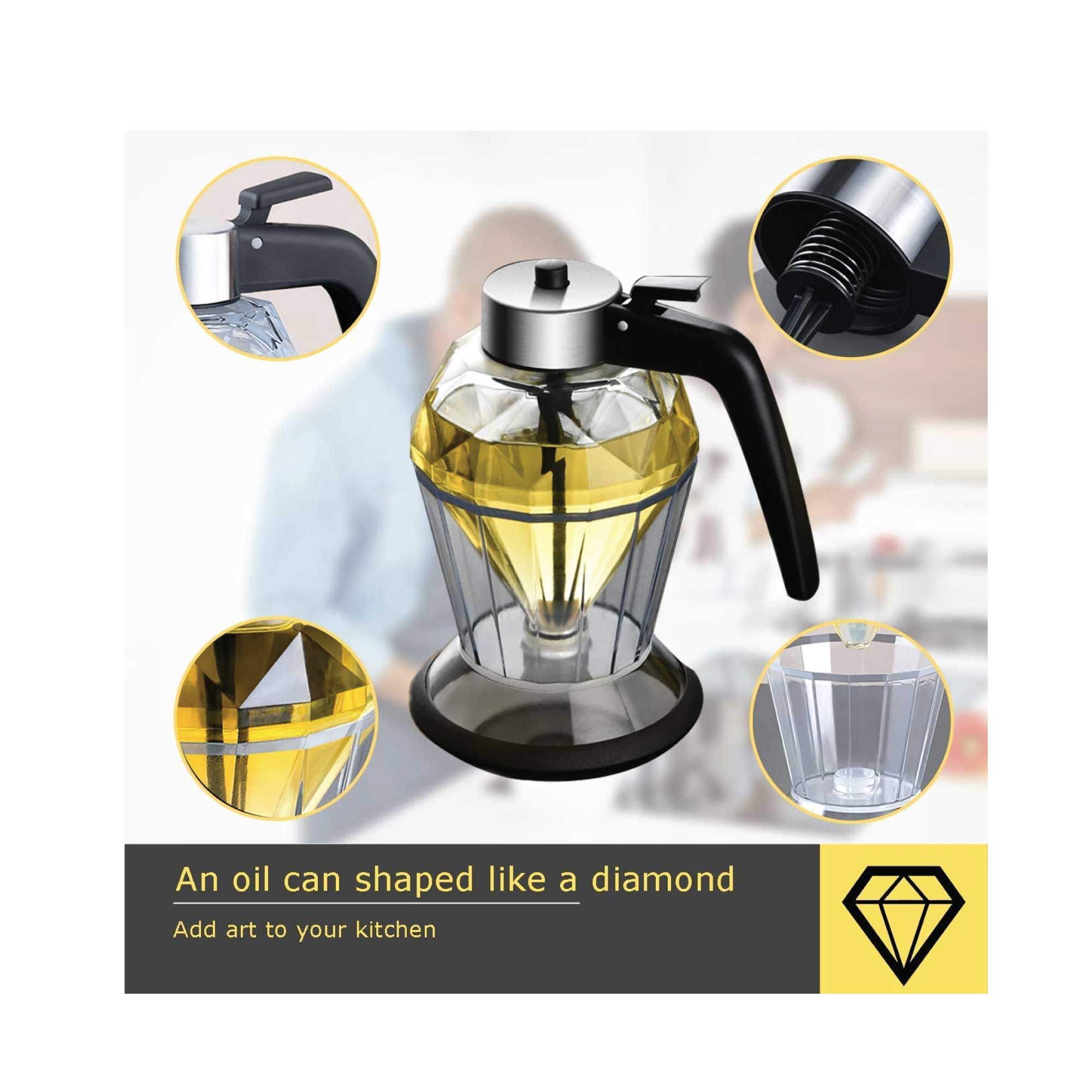 200ml Oil Honey Dispenser - Syrup Sauce Glass Pourer - Diamond Pot and Stand V238-SUPDZ-39950963802192