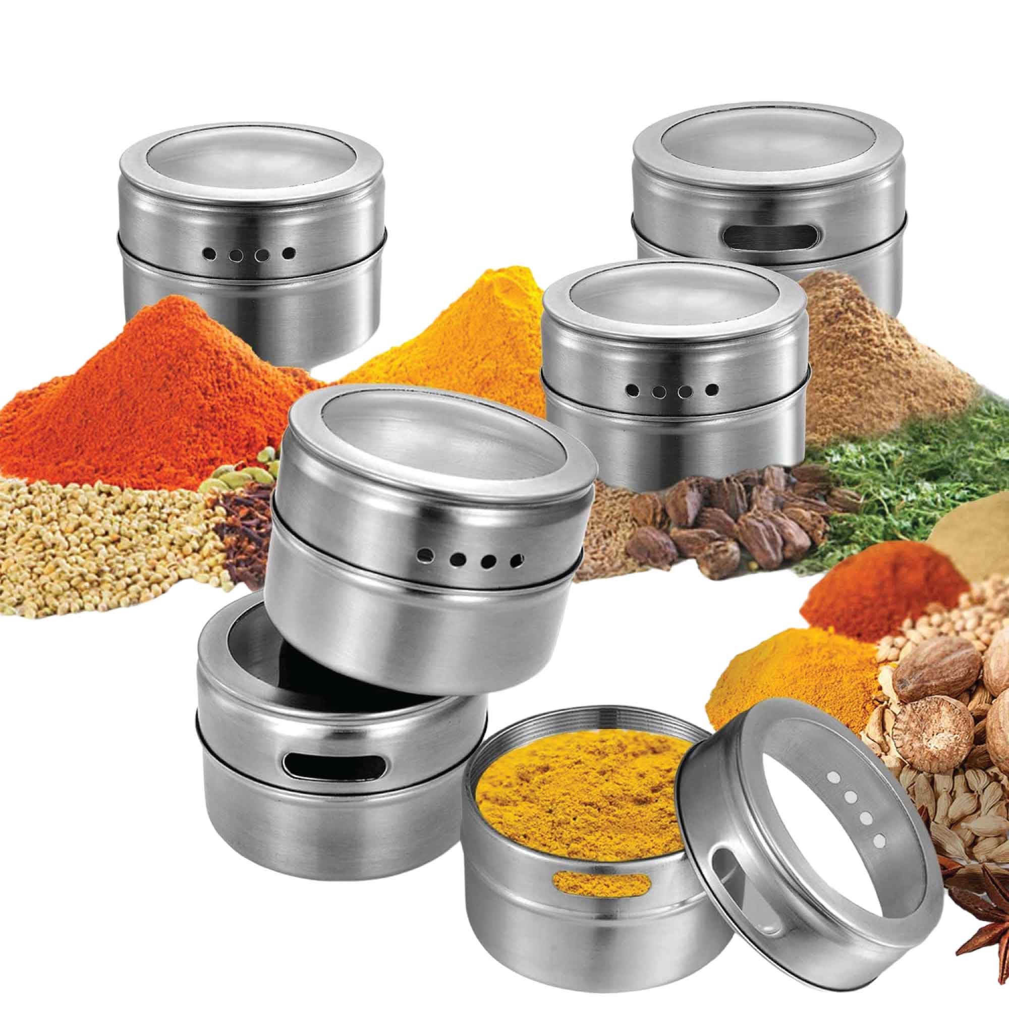 150g Magnetic Spice Jar Stainless Steel Tin - Herb Seasoning Storage Container V238-SUPDZ-39963155497040