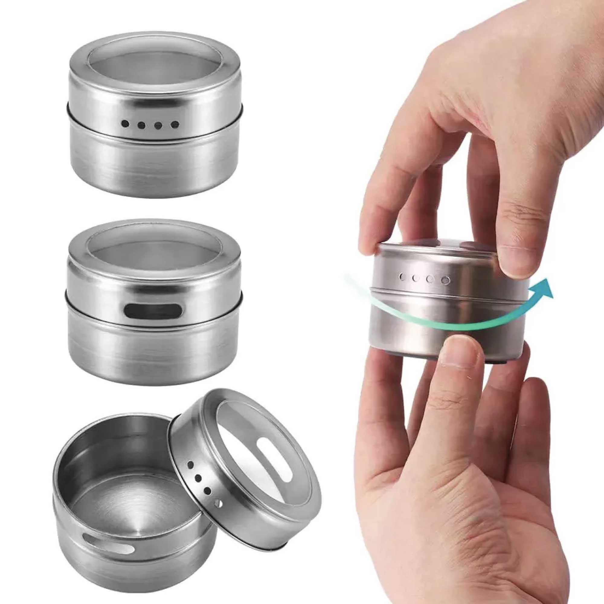 150g Magnetic Spice Jar Stainless Steel Tin - Herb Seasoning Storage Container V238-SUPDZ-39963155497040