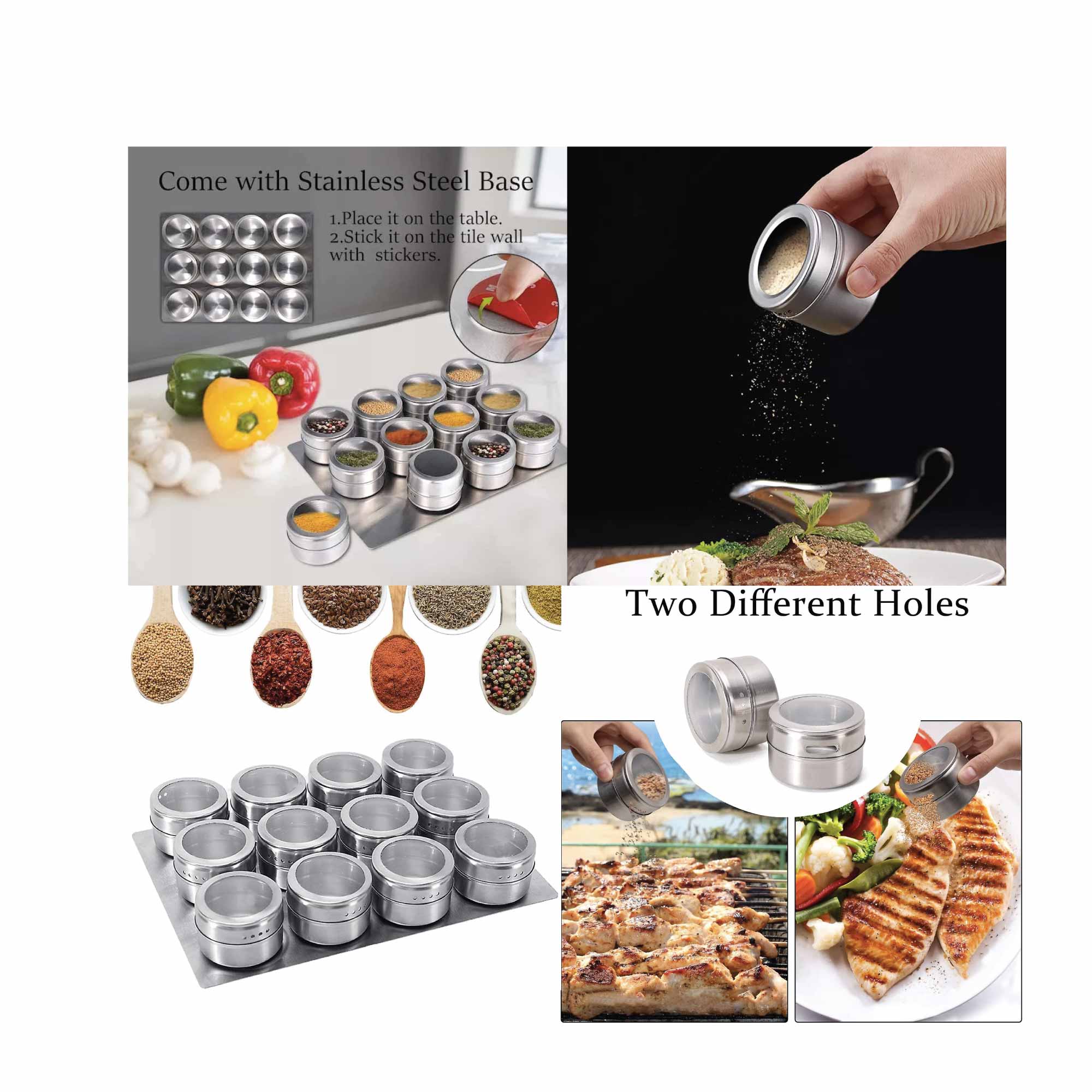 150g Magnetic Spice Jar Stainless Steel Tin - Herb Seasoning Storage Container V238-SUPDZ-39963155497040