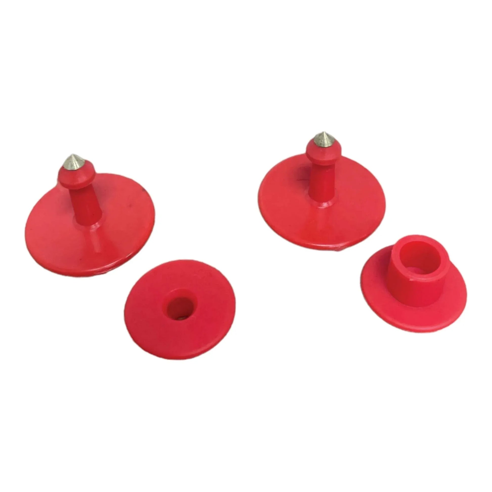 100x Cattle Ear Tags Set - Round Red Blank Pig Sheep Goat Cow Livestock Label V238-SUPDZ-39973700796496