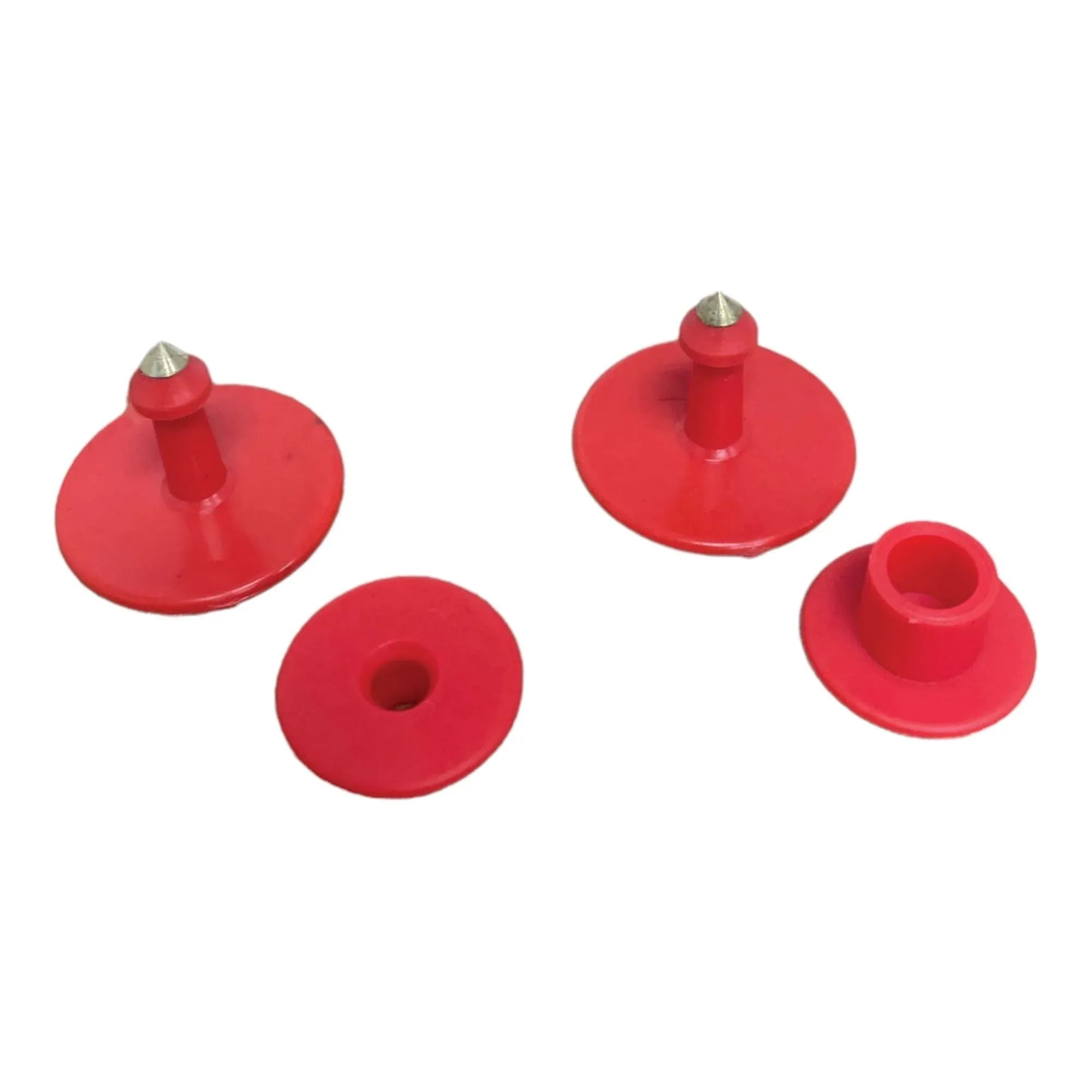 100x Cattle Ear Tags Set - Round Red Blank Pig Sheep Goat Cow Livestock Label V238-SUPDZ-39973700796496