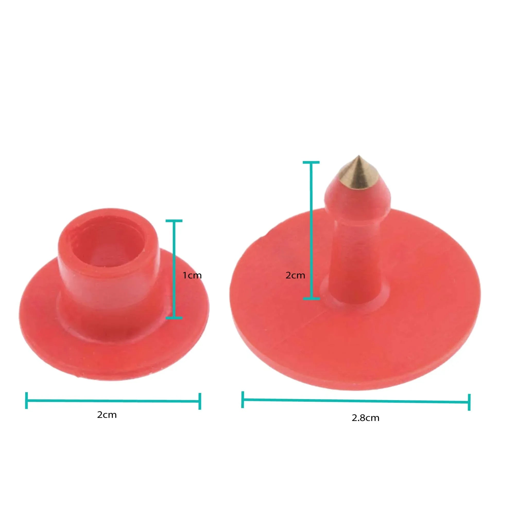 1-100 Cattle Number Ear Tag Set - Round Red Pig Sheep Goat Livestock Label V238-SUPDZ-39973714853968