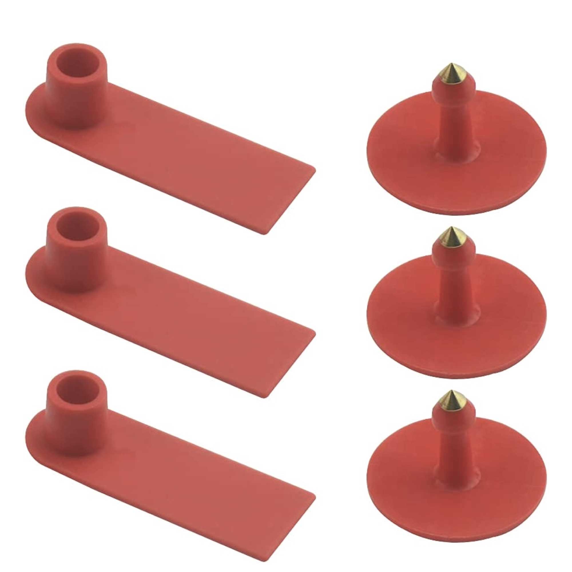100x Cattle Ear Tags Set - 5x2cm Mini Red Blank Cow Pig Sheep Livestock Label V238-SUPDZ-39973732024400