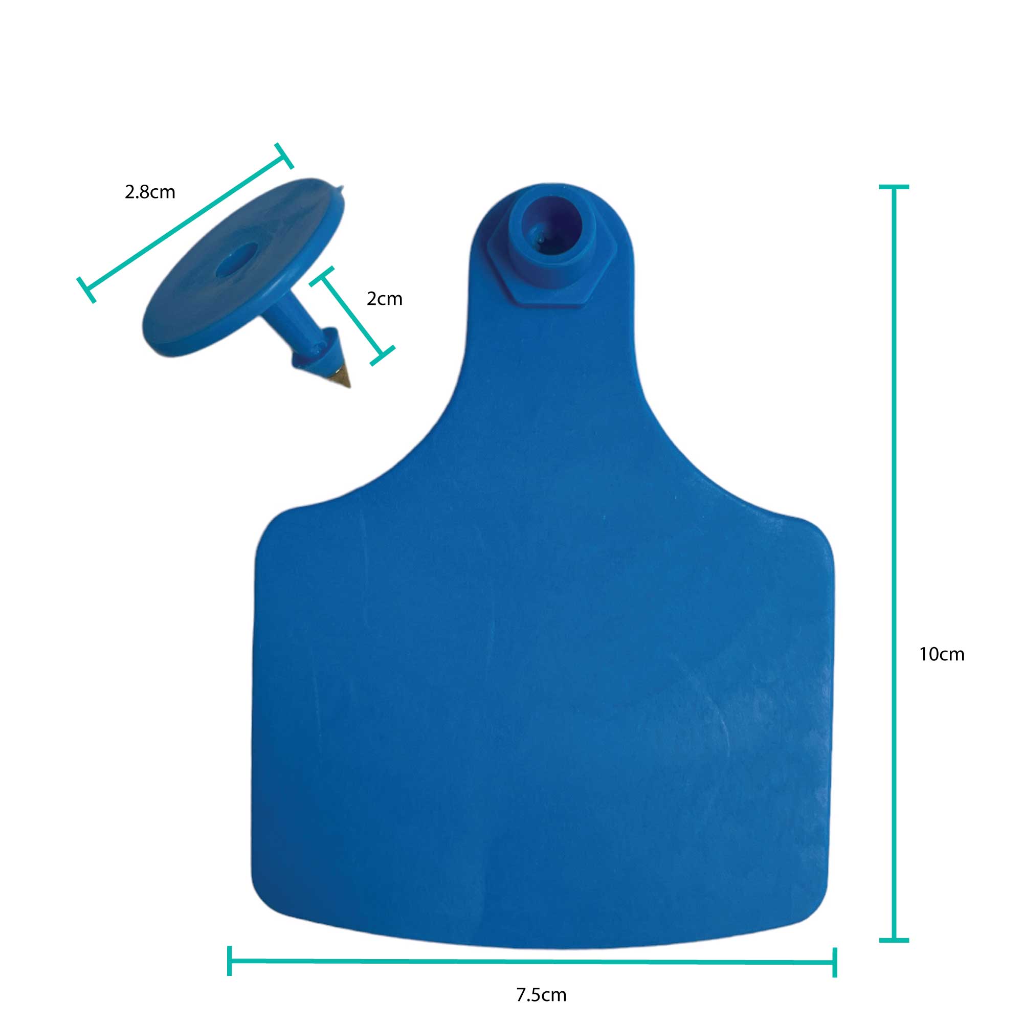 100x Cattle Ear Tags Set - 7.5x10cm XL Blue Blank Pig Cow Sheep Livestock Label V238-SUPDZ-39977825435728