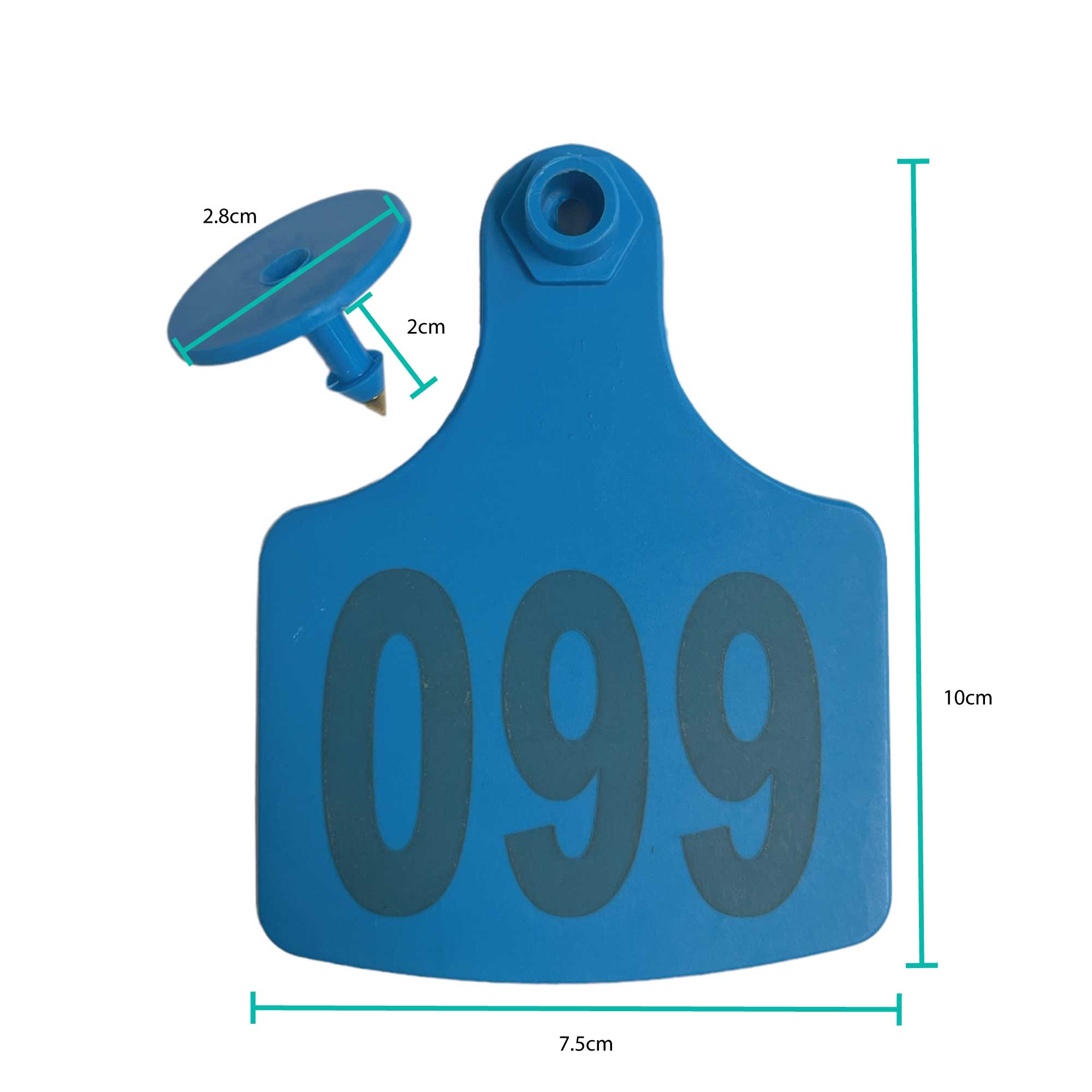 1-100 Cattle Number Ear Tags 7.5x10cm Set - XL Blue Cow Sheep Livestock Labels V238-SUPDZ-39977827401808