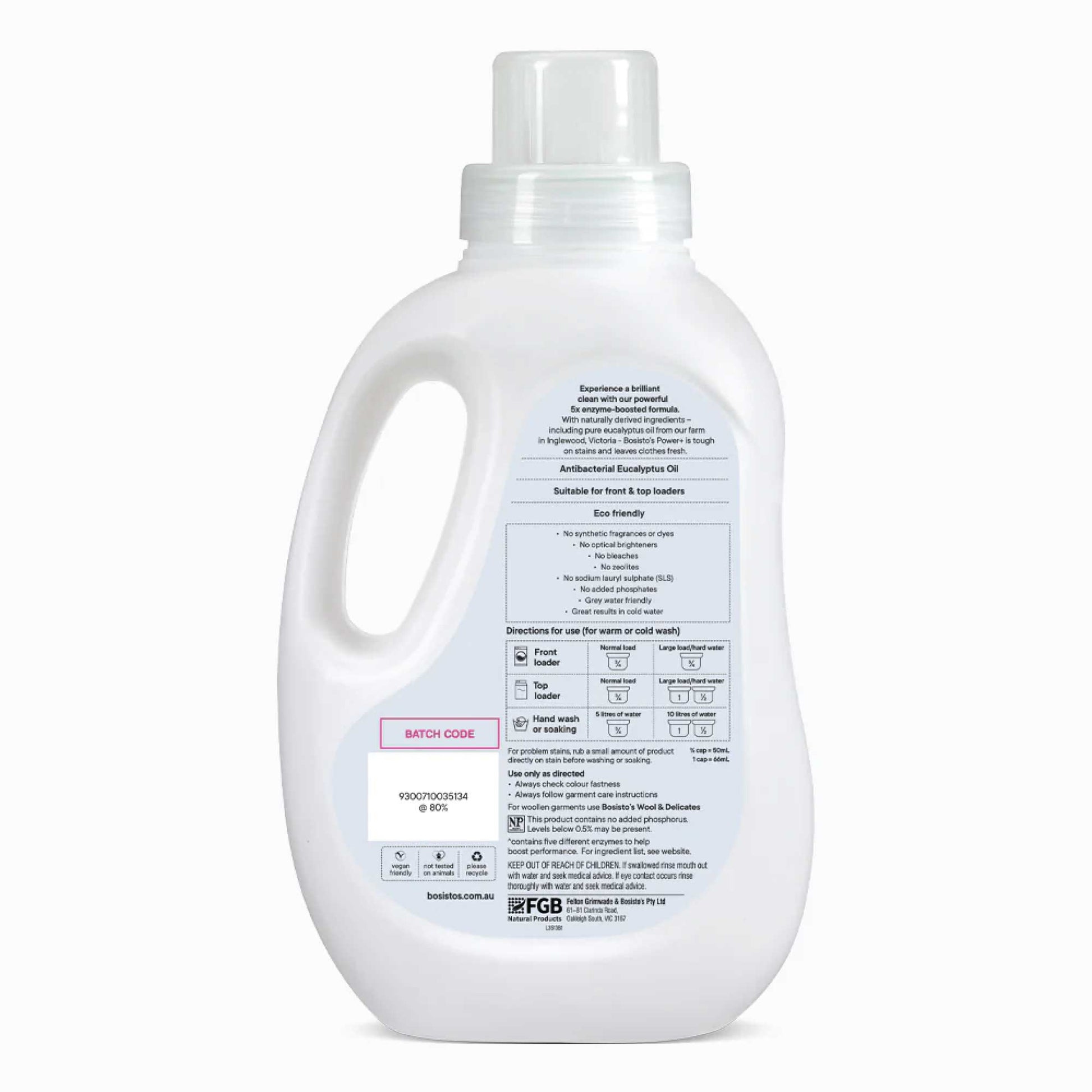 1.2L Power Plus Laundry Liquid Bosistos Eucalyptus Plant Based Washing Detergent V238-SUPDZ-39985242669136