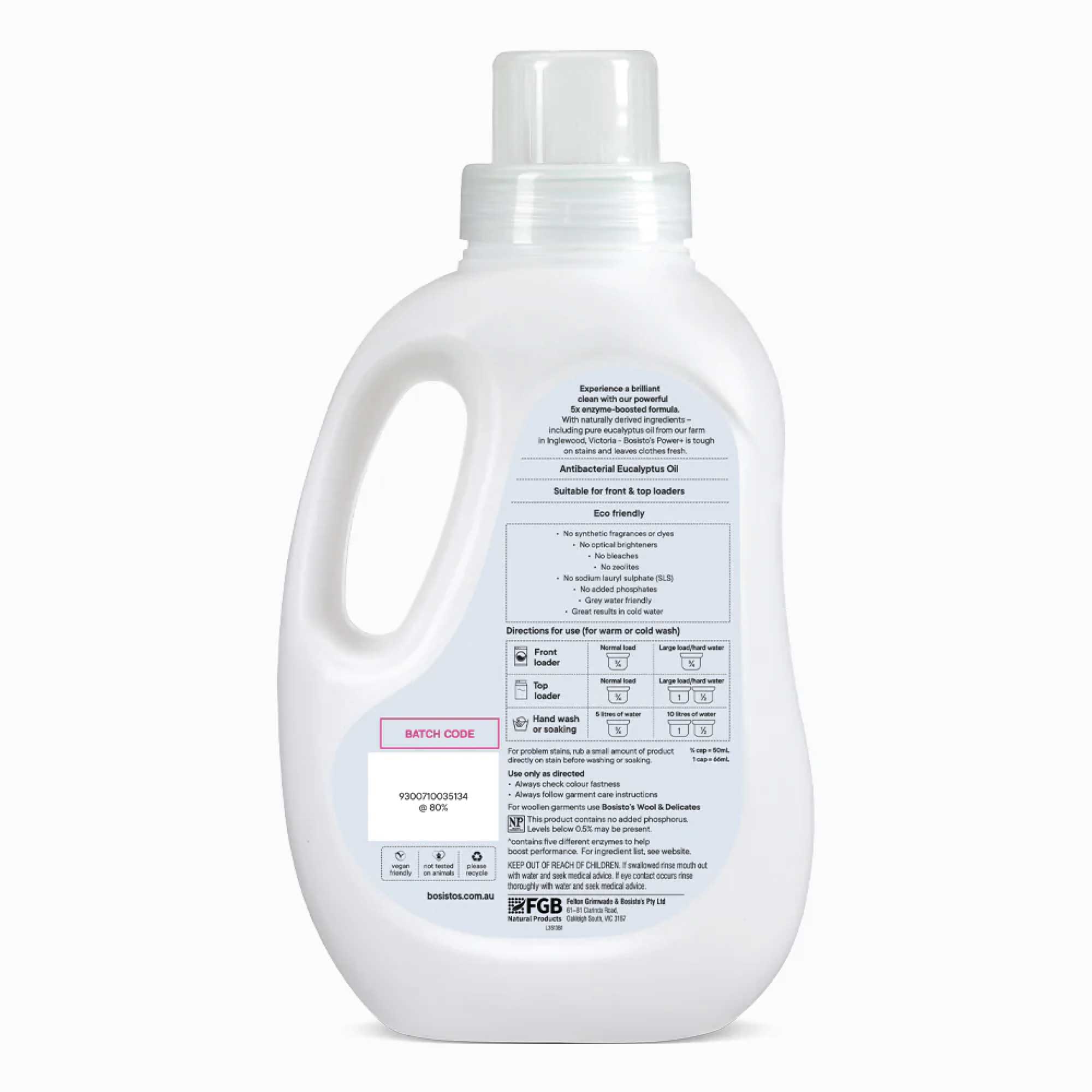 1.2L Power Plus Laundry Liquid Bosistos Eucalyptus Plant Based Washing Detergent V238-SUPDZ-39985242669136